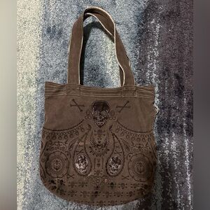 Rare Vintage Loungefly Paisley Skull Tote